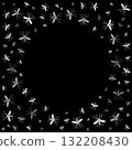 Mosquitoes insect frame with a black background - vector concept illustration or banner 132208430