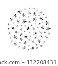 Mosquitoes - vector round concept illustration or banner 132208431