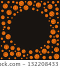 Orange basketballs concept frame - vector illustration or banner 132208433