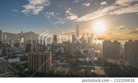 Sept 27 2025 Golden Sunset Over South Kowloon Urban Skyline 132208616