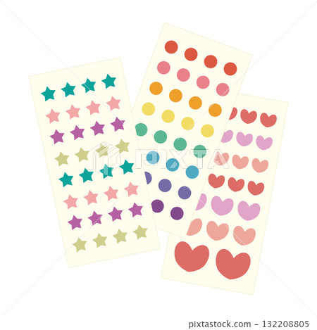 一張彩色貼紙的向量插圖 132208805