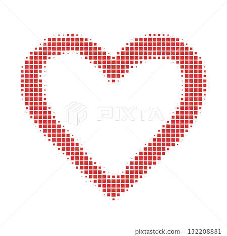 Heart made of pixels. Valentine day, Vector illustration. Heart made of pixels. Valentine day, Vector illustration. 132208881