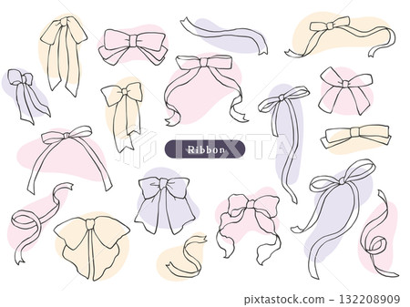 Pen-style ribbon rough coloring set Pen-style ribbon rough coloring set 132208909