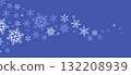 Cartoon Illustration Of Wave Of Blue Snowflakes On Dark Blue Background 132208939