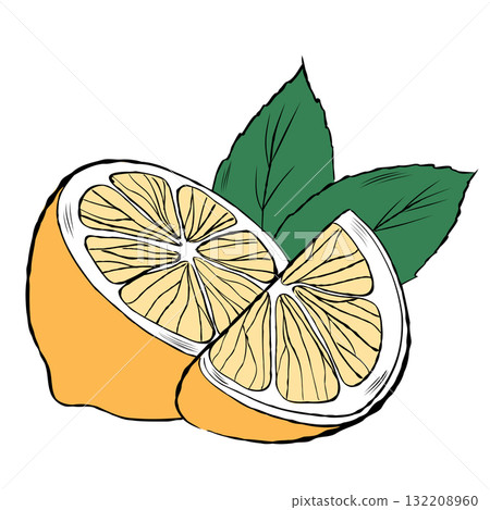 Cartoon Illustration Of Lemon With Vibrant Colours Isolated On White Background Cartoon Illustration Of Lemon With Vibrant Colours Isolated On White Background 132208960