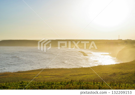 Sunset over the Pacific Ocean seen from Cape Kiritappu 132209153