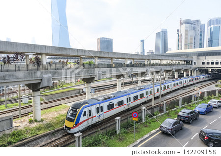 Commuter train departing from Kuala Lumpur Station 132209158
