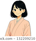 身穿粉紅色和服的女子 132209210