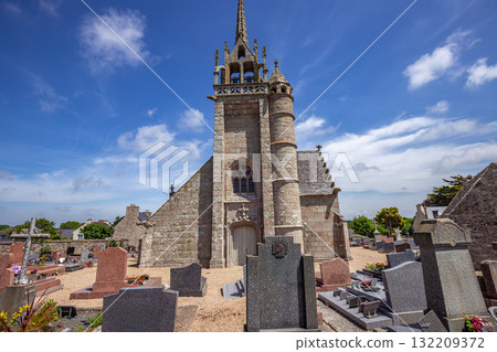 Parish close church of Bodilis, finistere, brittany, france 132209372