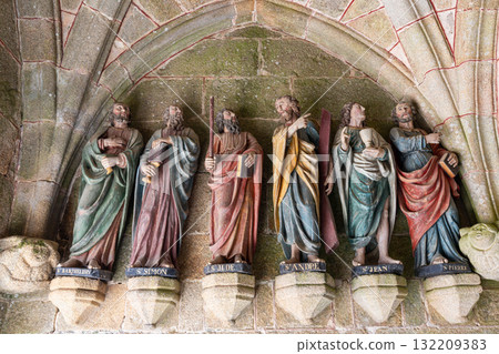 Parish close church of Bodilis, finistere, brittany, france 132209383