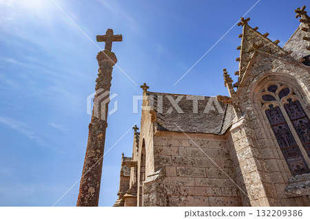 Parish close church of Bodilis, finistere, brittany, france 132209386