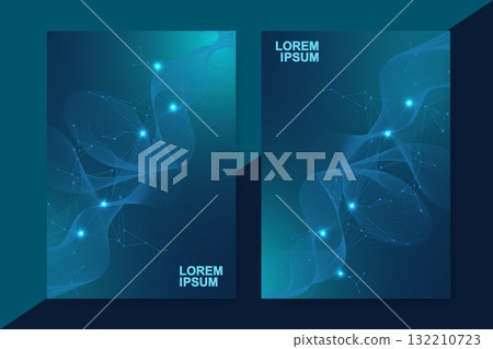 Global network connection website header or brochure design. Abstract background with connecting dots and lines. Global business. Social network communication. Internet technology. Vector illustration Global network connection website header or brochure design. Abstract background with connecting dots and lines. Global business. Social network communication. Internet technology. Vector illustration 132210723