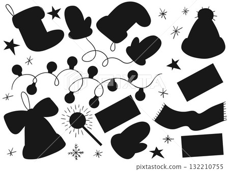 Set of winter illustrations in hand drawing style Set of winter illustrations in hand drawing style 132210755