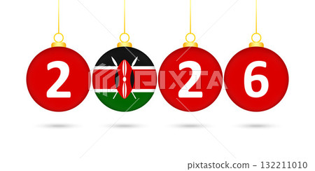 Kenya Flag Christmas Balls 2026 Decoration. 132211010