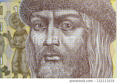 Vladimir the Great a closeup portrait from Ukrainian money Vladimir the Great a closeup portrait from Ukrainian money 132211018