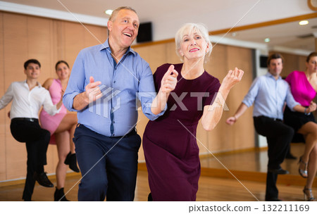 elderly lady dances contemporary dance 132211169