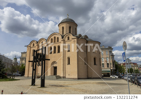 Kyiv, Ukraine - April 30, 2025: The Pyrohoshcha Dormition of the Mother of God Church 132211274