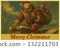 retro evil santa illustration, generative AI 132211703