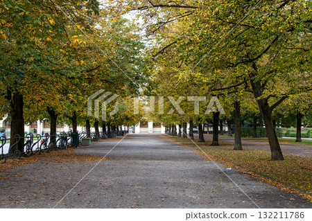 Munich, Germany - Oct 14, 2025: Walking in Hofgarten Park in Munich on an autumn day, Germany Munich, Germany - Oct 14, 2025: Walking in Hofgarten Park in Munich on an autumn day, Germany 132211786