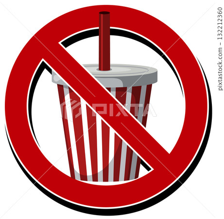 No Soft Drinks Allowed Warning Symbol No Soft Drinks Allowed Warning Symbol 132212360