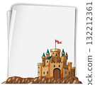 Medieval Castle Illustration on Blank Paper Background 132212361