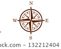 Brown compass with transparent background 132212404