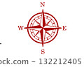 Red compass with transparent background 132212405