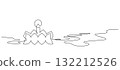 loy krathong festival decorative line art continuous 132212526