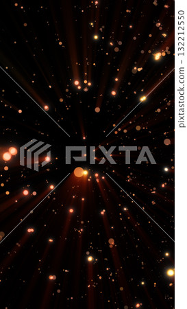 Dynamic burst of glowing orange light particles radiating from the center on a dark background Dynamic burst of glowing orange light particles radiating from the center on a dark background 132212550