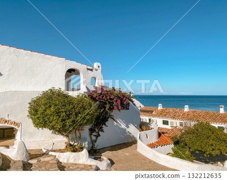 bougainvillea and white houses in La Almadrava 132212635