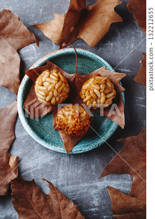 rustic green plate with Catalan panellets rustic green plate with Catalan panellets 132212655
