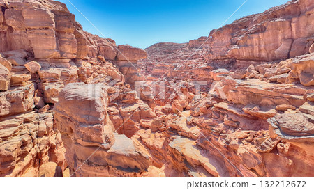 Scenic canyon landscape in the desert of South Sinai, Egypt Scenic canyon landscape in the desert of South Sinai, Egypt 132212672
