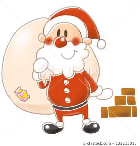 Cute and popular character Christmas illustration material [Santa Claus] full body 132213015