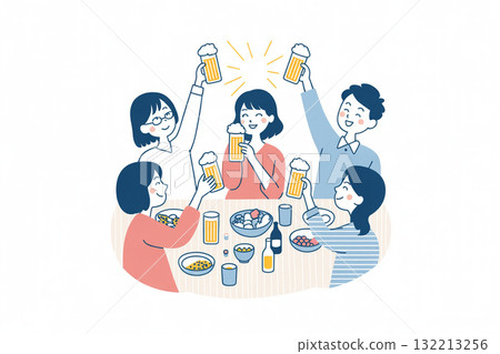 Year-end party, drinking party, end of the year 132213256