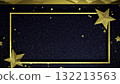 Golden Star Frame On Navy Glitter Background Golden Star Frame On Navy Glitter Background 132213563