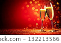Sparkling Champagne Toast With Red Bokeh Lights Sparkling Champagne Toast With Red Bokeh Lights 132213566