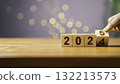 Wooden Blocks Forming New Year 2025 Wooden Blocks Forming New Year 2025 132213573