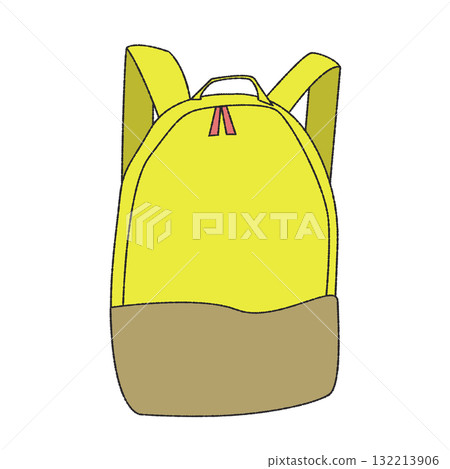 黃色背包的插圖 132213906