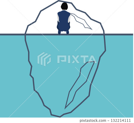 Tip of the iceberg graphic icon illustration Tip of the iceberg graphic icon illustration 132214111