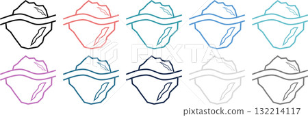 Tip of the iceberg graphic icon illustration 132214117