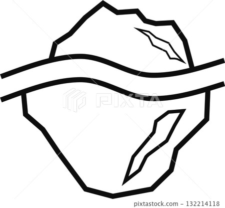 Tip of the iceberg graphic icon illustration Tip of the iceberg graphic icon illustration 132214118