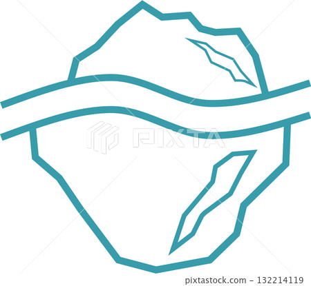 Tip of the iceberg graphic icon illustration 132214119
