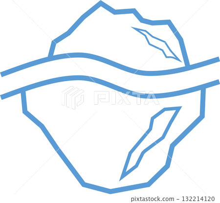 Tip of the iceberg graphic icon illustration 132214120