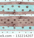 Horizontal brown and mint polka dot lines. Multi-pattern print. Abstract seamless watercolor pattern. Perfect for kitchen textiles and wallpaper, tablecloths and scarves 132214207