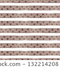Horizontal brown polka dot lines. Abstract seamless watercolor pattern. Perfect for kitchen textiles and wallpaper, tablecloths and scarves 132214208