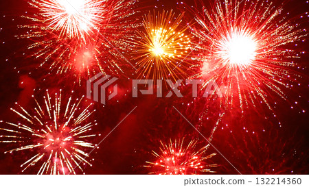 Red Firework celebrate anniversary happy new year 2024, 4th of july holiday festival. red firework in night time celebrate national holiday. Countdown to new year 2025 festival party time event Red Firework celebrate anniversary happy new year 2024, 4th of july holiday festival. red firework in night time celebrate national holiday. Countdown to new year 2025 festival party time event 132214360