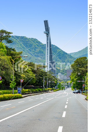 Fresh green Beppu Fujimi Street and Global Tower 132214673