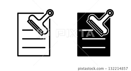 Paperclip icon illustration vector design template 132214857