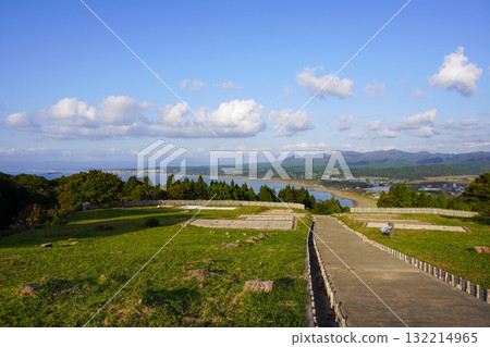 View of Kaminokuni town from the ruins of Katsuyama Castle 132214965