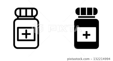 Medicine bottle icon design template Medicine bottle icon design template 132214994